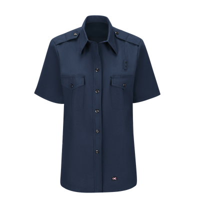 Women's Non-FR 100% Cotton Classic Short Sleeve Fire Chief Shirt 